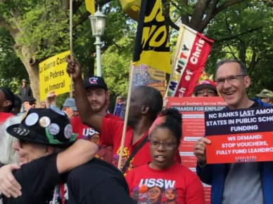 Carl attending a rally.